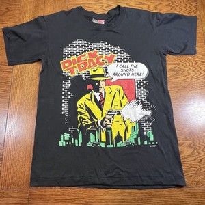 Vintage Disney Dick Tracy “I Call The Shots…” T-Shirt Size M Single Stitch